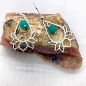 Unique, handmade earrings; silver & silver plated aspects & semi-precious stones